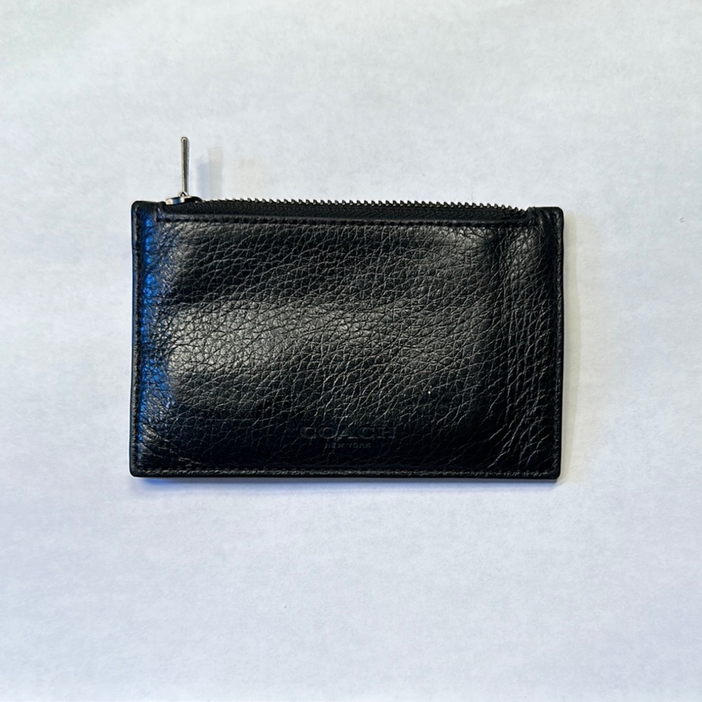 Black Coach Zip Card Case
